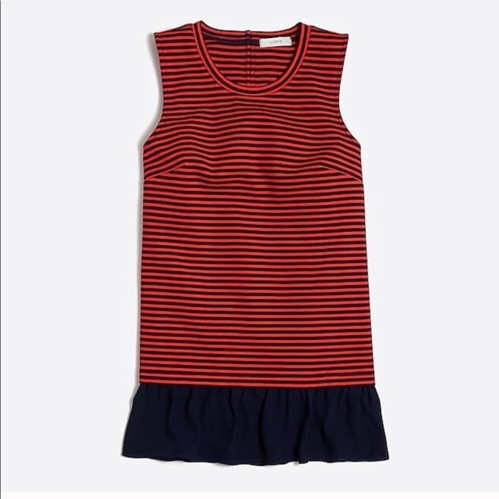 J. crew factory red and navy striped tank. M. NWOT